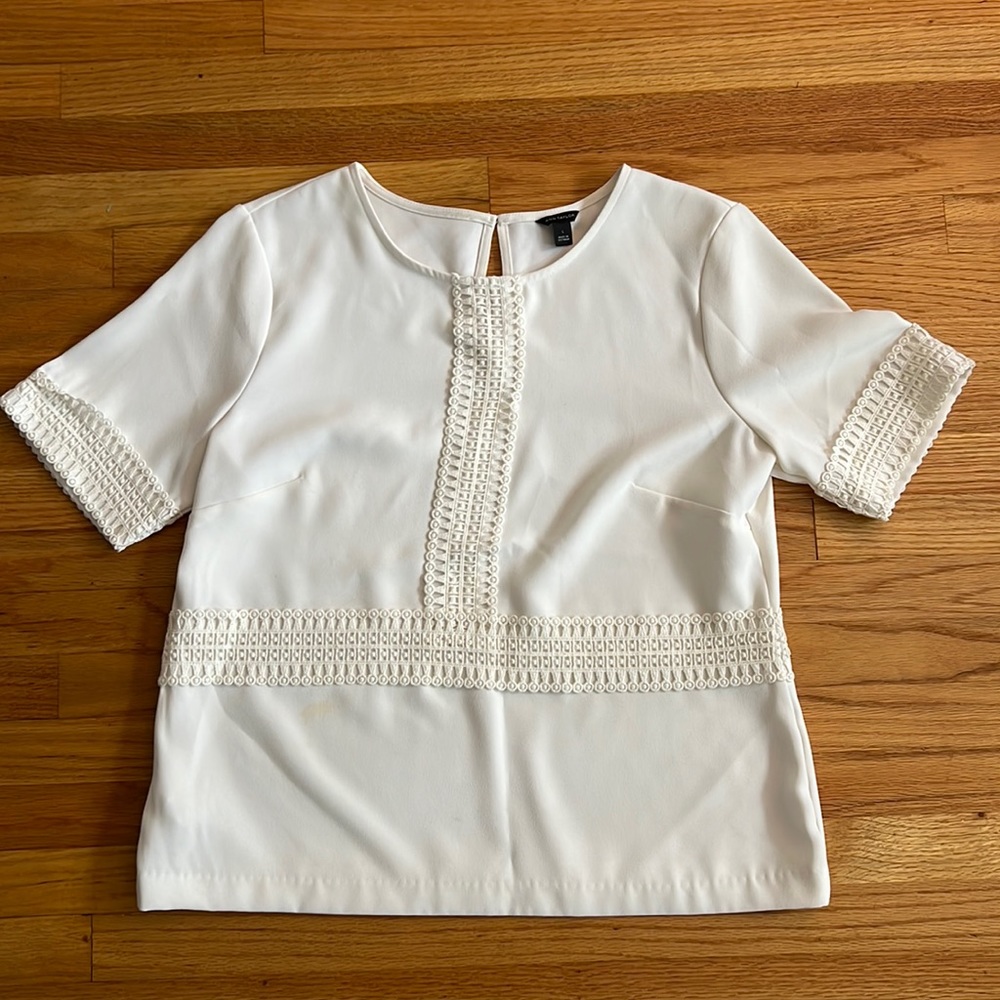White Crochet Detailing Top